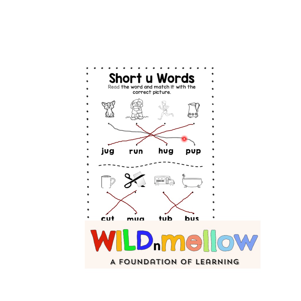 printable pdf short u words worksheets for young children age of below 6 shopee malaysia