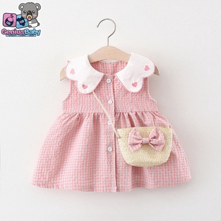 [ Genius Baby House ] 3m-3y Baby Clothing Girl Pink Princess Cotton Dress C3551
