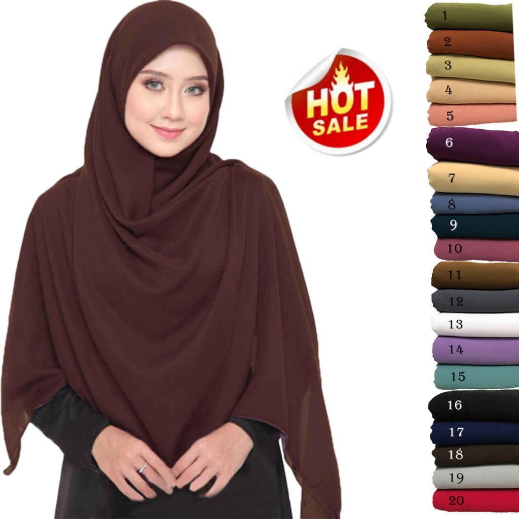 TUDUNG BAWAL CHIFFON BIDANG 60 | Shopee Malaysia