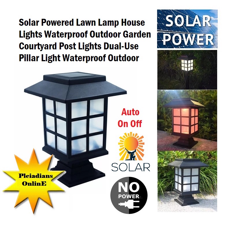 HOMIEE Solar Powered Post Lawn Lamp House Light Waterproof Outdoor Pelita Lampu Jualan Murah Led Flash Flood