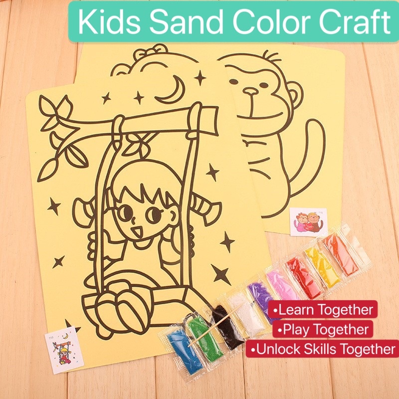 Sand Coloring Art Work For Kids Playing Learning Child Development Sand