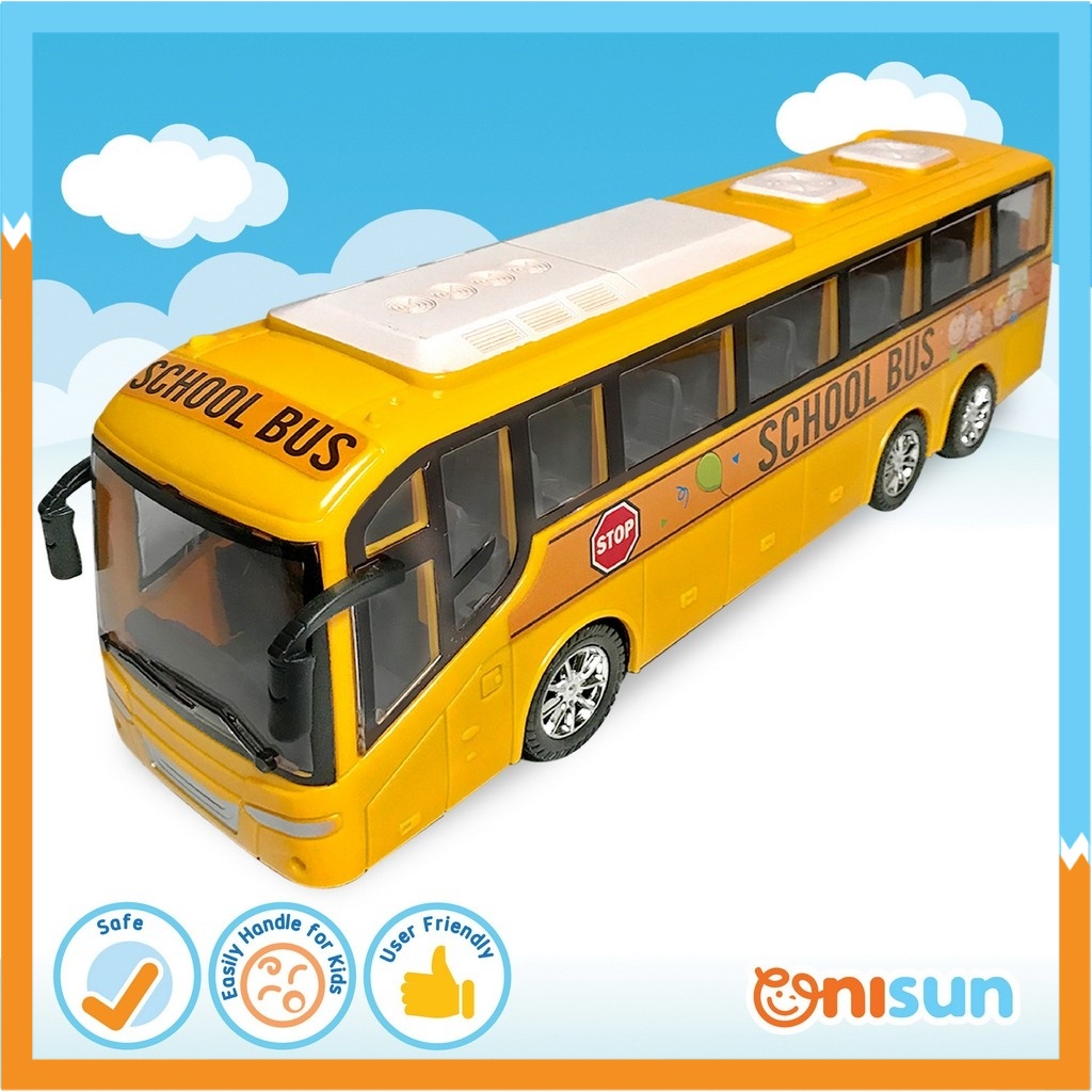 [Ready Stock] Kids Big School Bus Toy! Push & Pull Fun! Toy Vehicle Playset (Mainan Bas Sekolah)