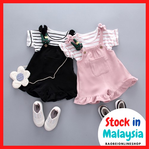 Ready Stock??Baby Girl Kids Clothing Dress for Kids Girl 2 pcs set baju kanak