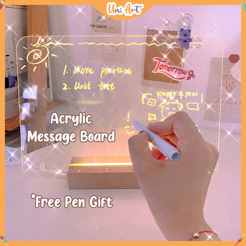 Uni Art Ins Transparent Acrylic Note Board Message Board Memo Erasable Writing Board Gift