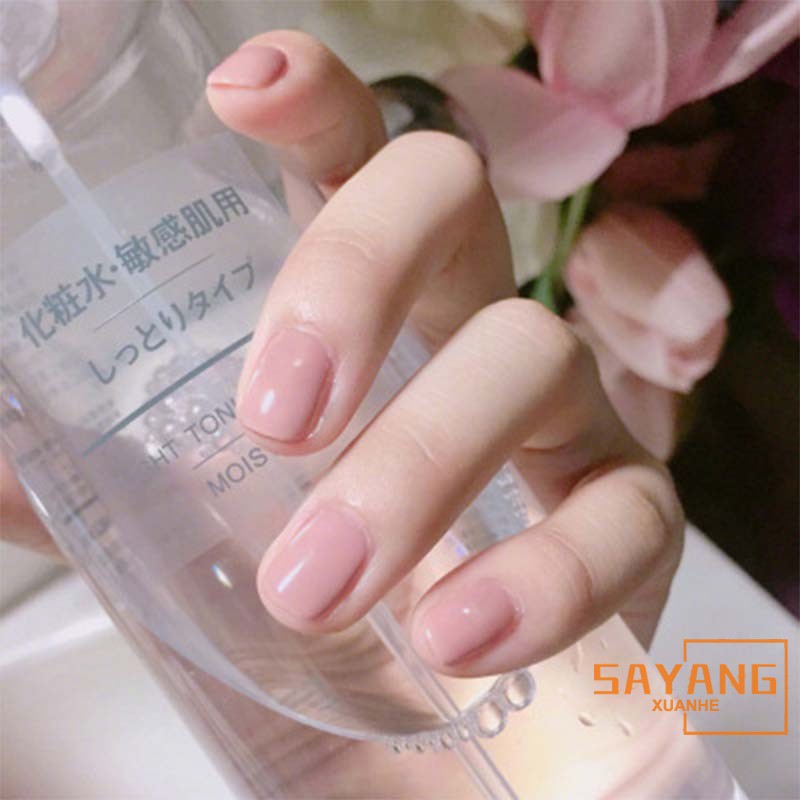 Sayang Light Pink Candy Fake Nails Short Round Soft Pre Designed Nail Tips Concise Accessories Easy Diy Salon Products Shopee Malaysia