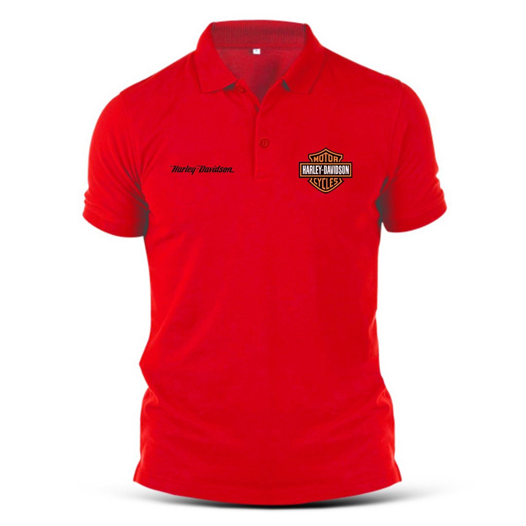 Men's T-shirt Harley Davidson Sports Motorcycle Collar T-shirt Polo Shirt  Cotton | Shopee Malaysia