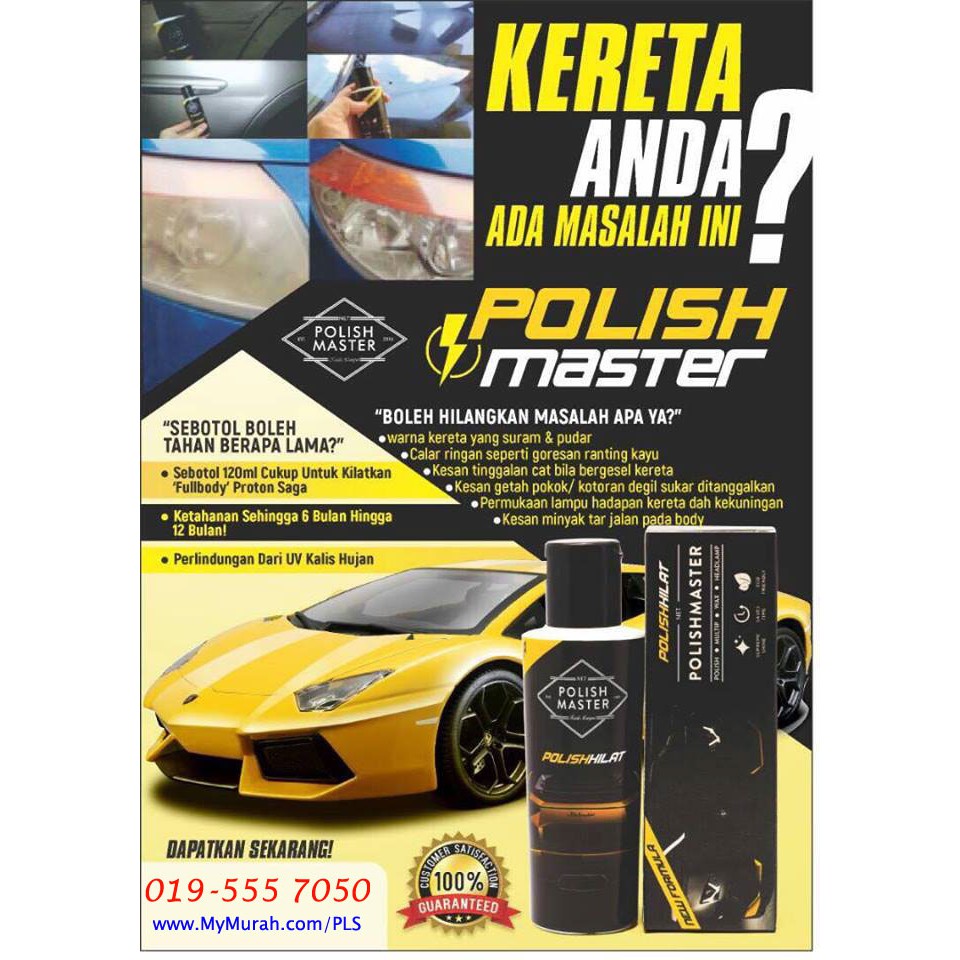 Calar Warna Mati Lampu Kusam Nak Kereta Cantik Gunakan Polish Master Free Gift Shopee Malaysia