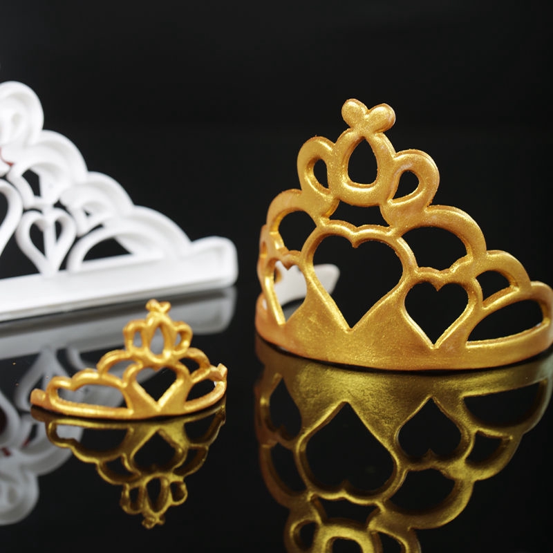2Pcs FMM Cutter Crown Tiara Fondant Icing Cutting Tool For Cake