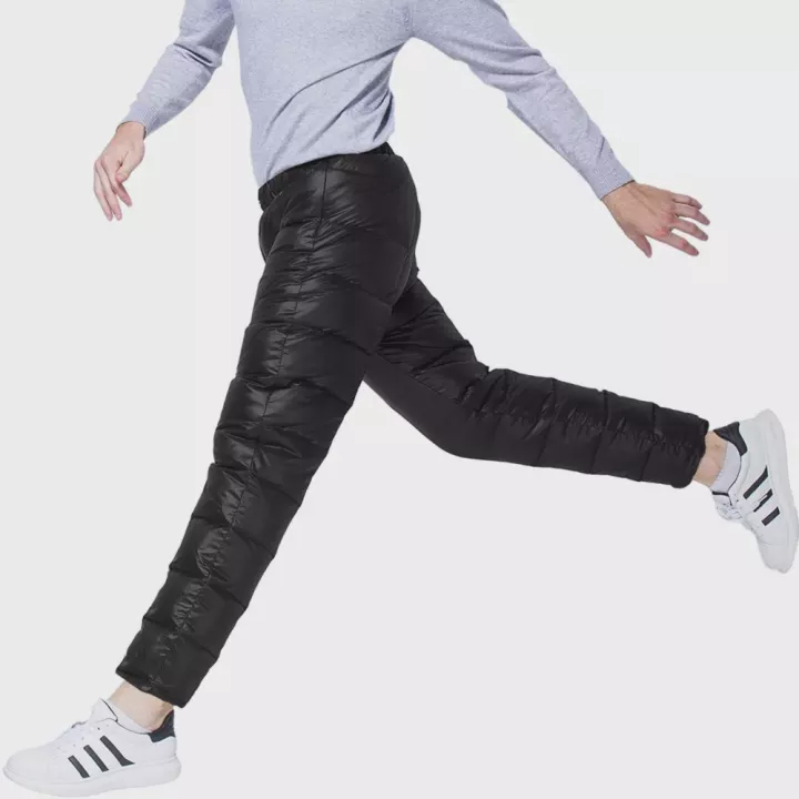Tapasimme Men's Winter Down Pants | High Waisted Snow Trousers | Small Cargo Black | Buy Now With Express International Delivery - View #5