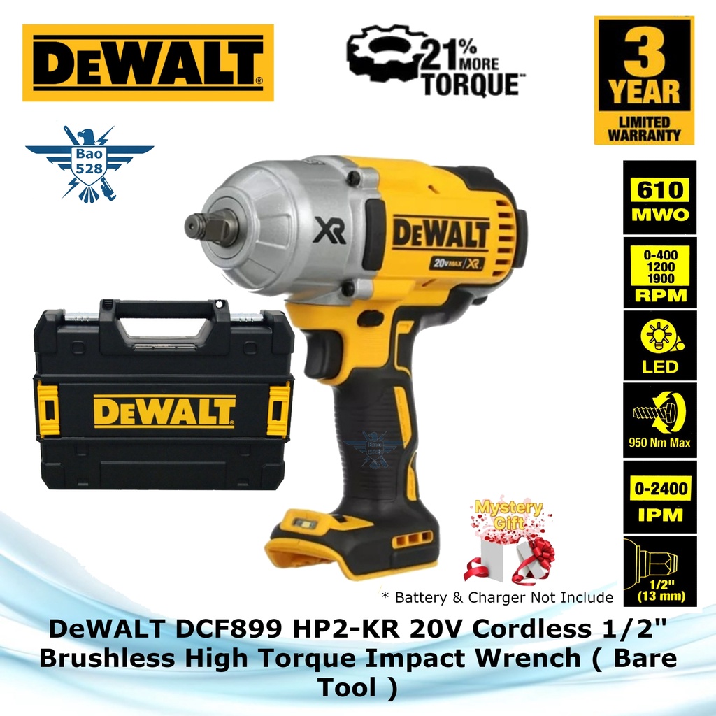 DeWALT DCF899 HP2KR 20V Cordless 1/2" Brushless High Torque Impact