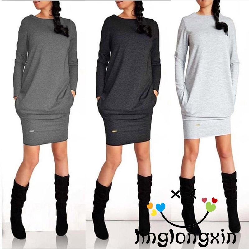 knee length sweatshirt dress