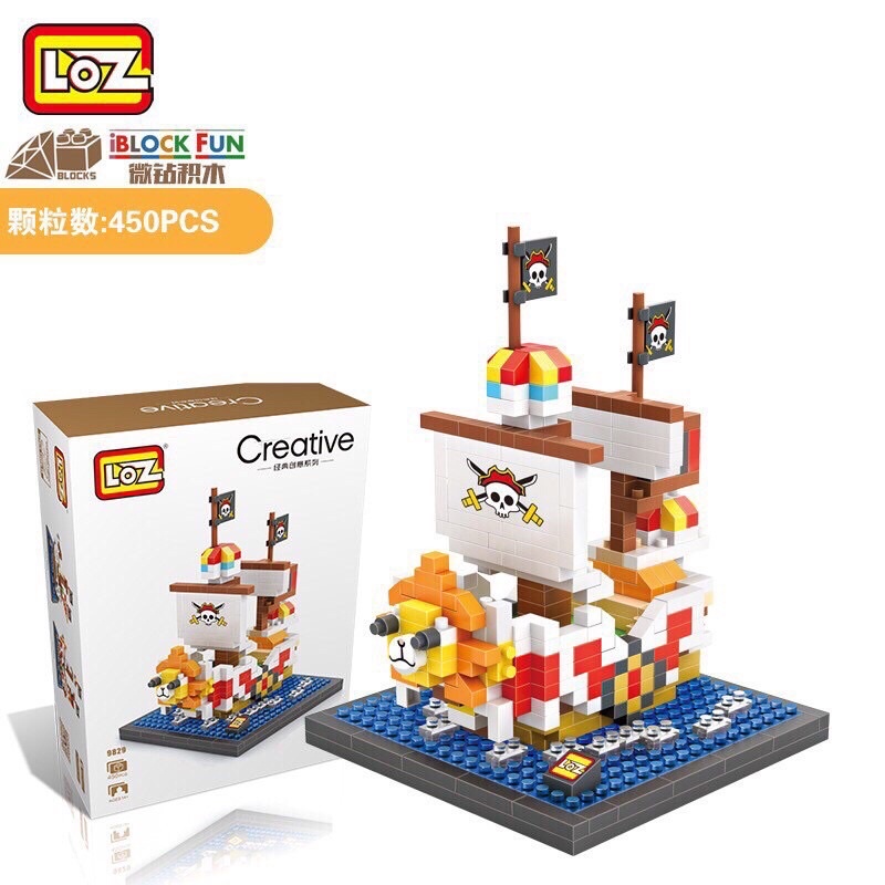 Ready Stock LOZ iblock fun one piece Pirate Ship Creative Kids Children Toys DIY Bricks Toy Building Blocks Lego