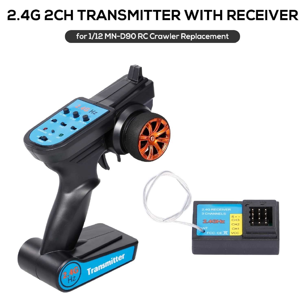 2 4g 2ch Transmitter Remote Controller With Receiver For 1 12 Mn D90 Rc Crawler Car Diy Parts Standard Shopee Malaysia