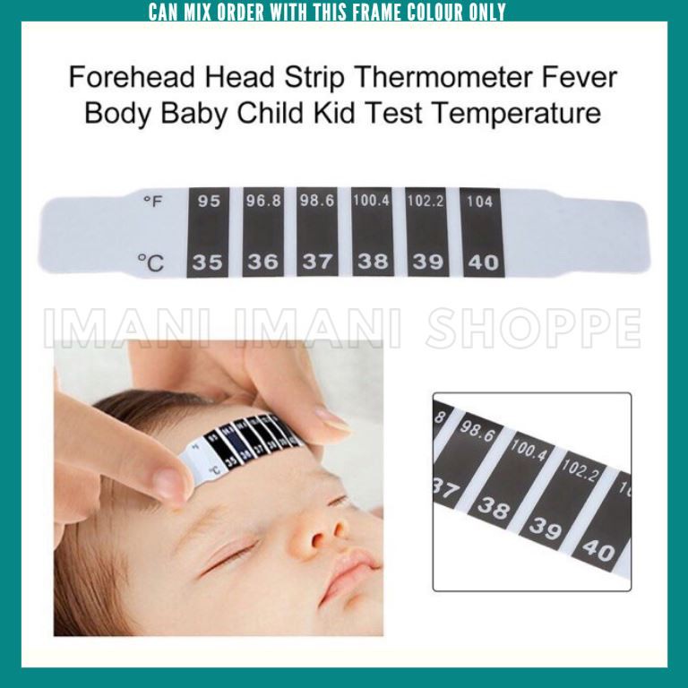 Forehead Head Strip Thermometer Fever Baby Test Temperature Thermometer Kertas Strip Cb Shopee Malaysia