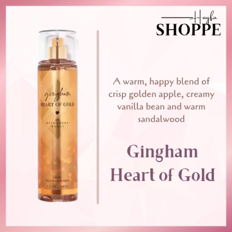 ???????? ORIGINAL???? BATH AND BODY WORKS GINGHAM HEART OF GOLD FINE FRAGRANCE  MIST | Shopee Malaysia