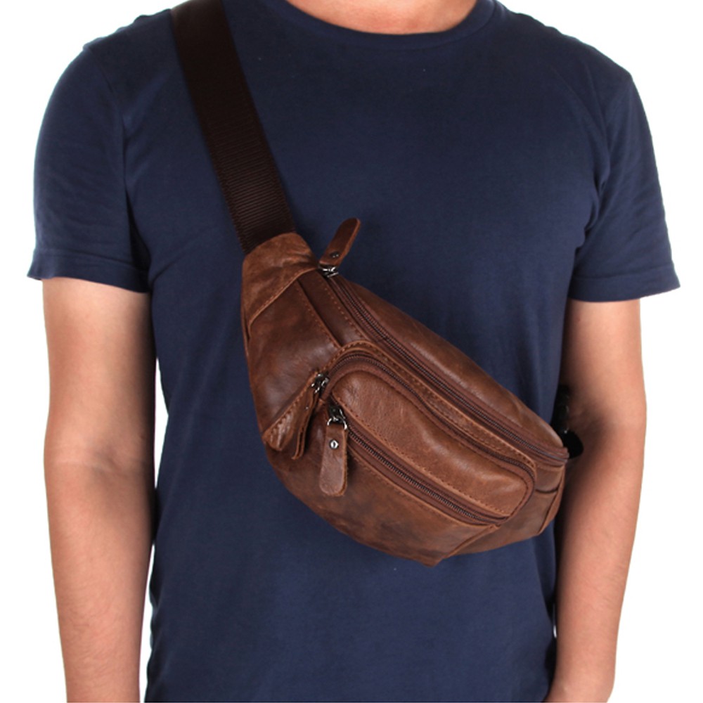 leather waist bag men