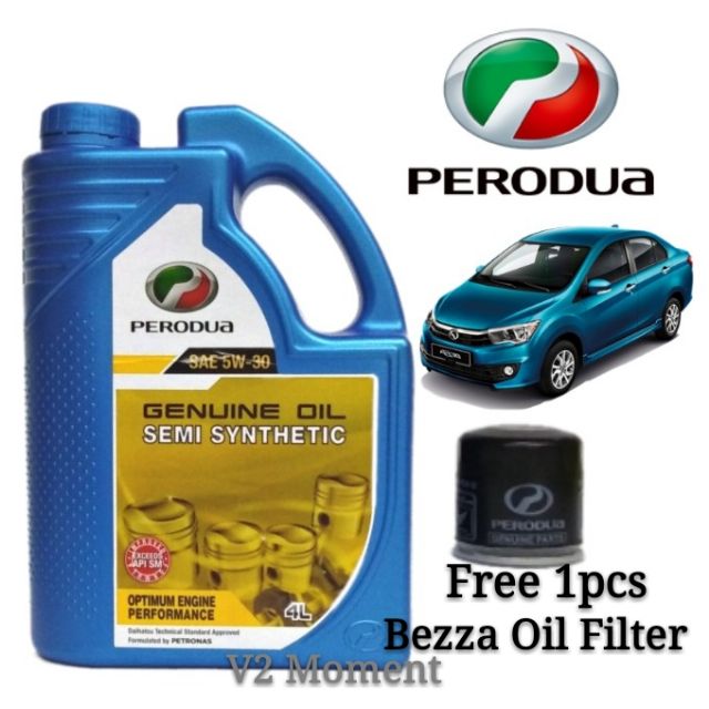 Perodua Semi Synthetic Engine Oil SAE 5W-30 4L + Perodua 