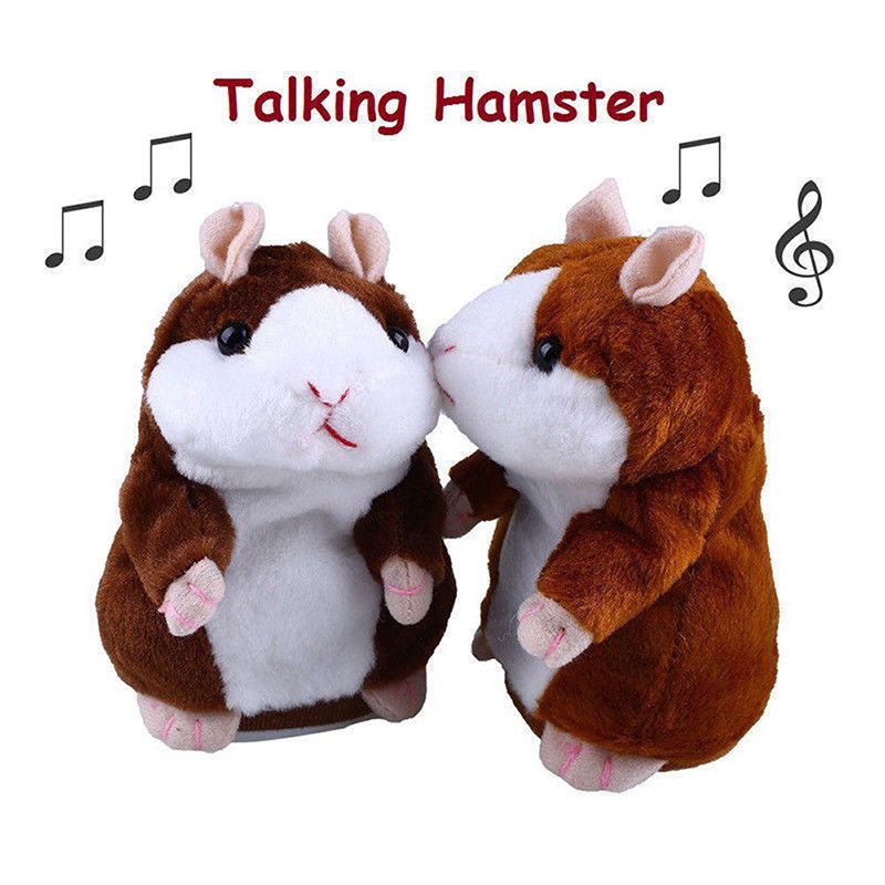 Hychumey 18cm Talking Hamster Mimicry Pet Plush Toy Kids Speak Talking Sound Record Christmas Kids Gifts