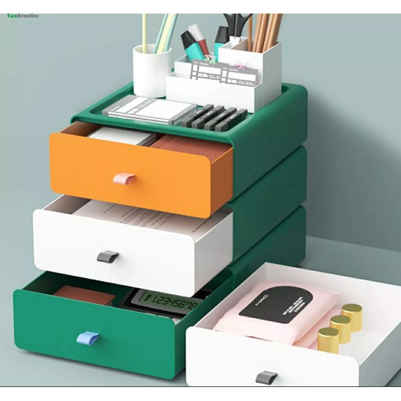 Desktop Storage Box Shelf Drawer Stackable Desk Storage & Organization