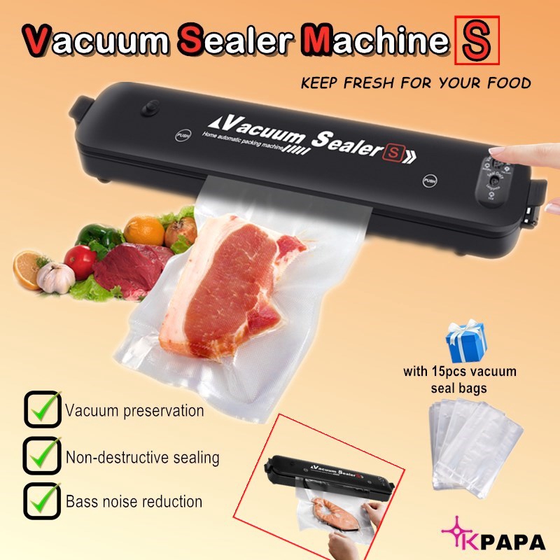 Vacuum Kedap Makanan Automatic Vacum Seal Fresh Food Saver Vacuum Sealer Machine Packaging Sealing Machine Vacuum Packer Shopee Malaysia