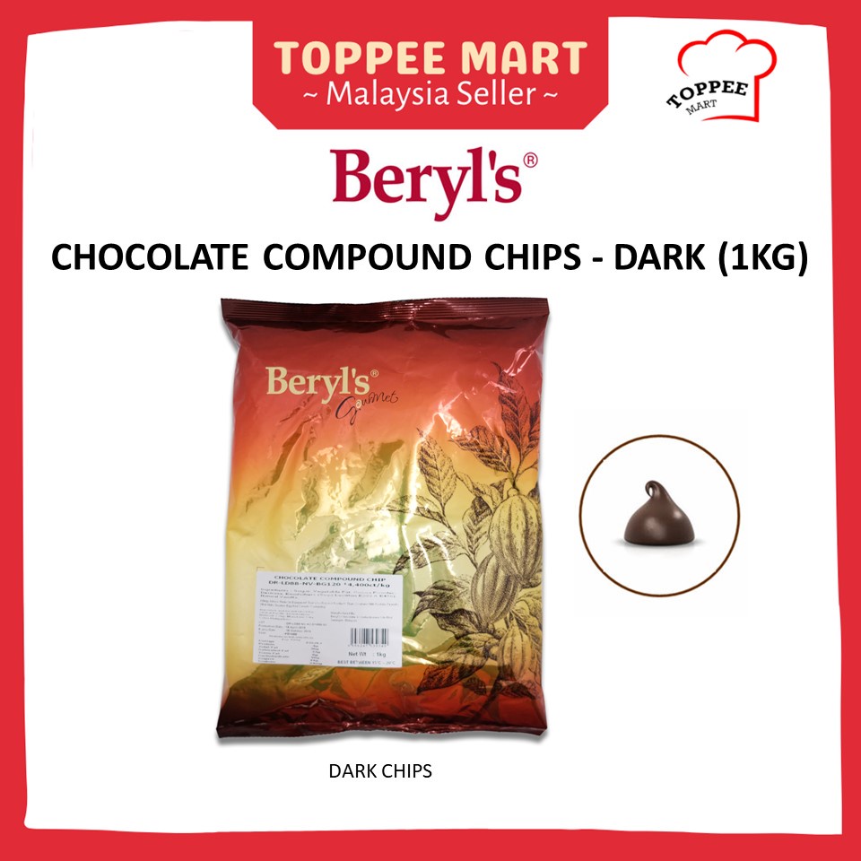 BERYL'S Chocolate CHIPS 1kg Beryls Dark Compound Chips Cip Coklat [chip ...