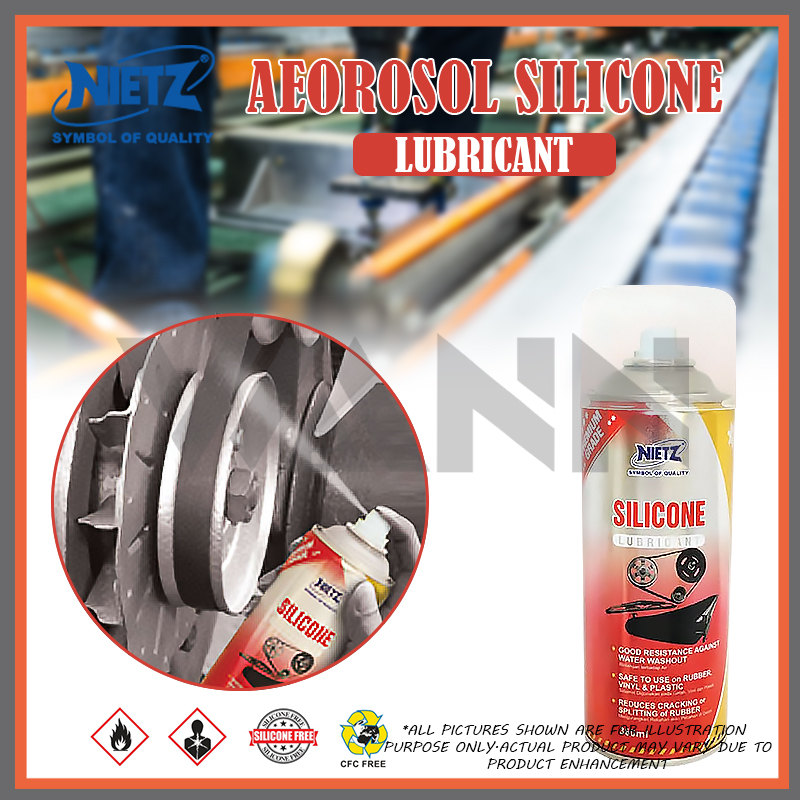 NIETZ High Performance Silicone Lubricant Spray Rubber, Vinyl And