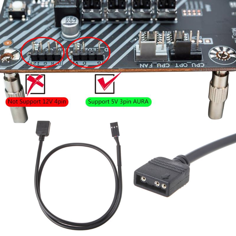 BTSG* 5V 3PIN RGB VDG Adapter Line Connector Motherboard 5V 3Pin VDG to