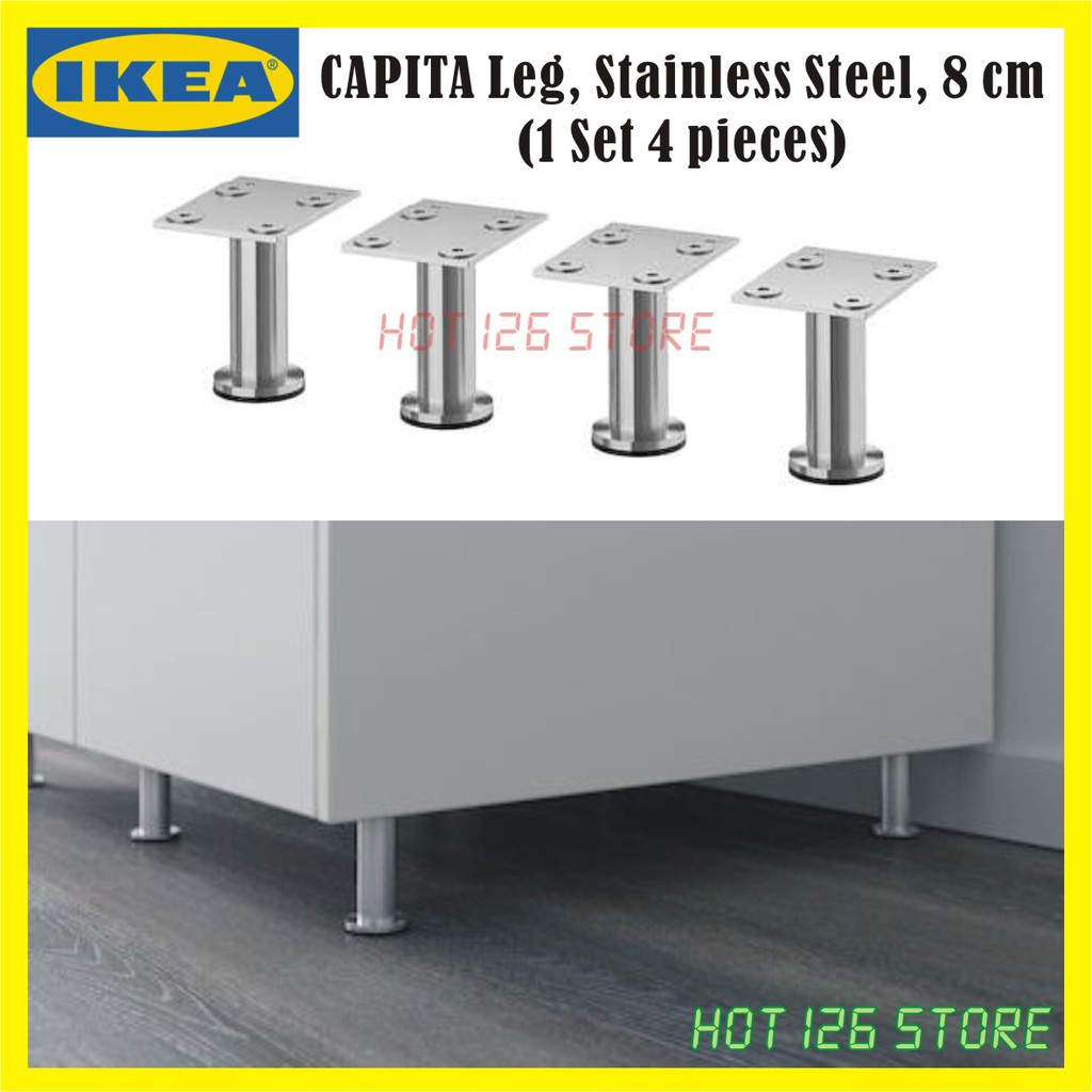 IKEA CAPITA Leg, Stainless Steel, 8 cm (1 Set 4 pieces) Shopee Malaysia