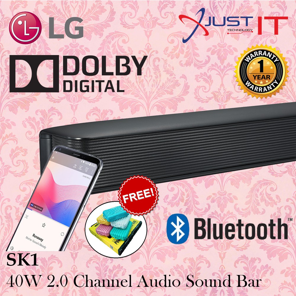 Lg Sk1 40W 2.0 Channel Audio Bluetooth Sound Bar [Free Power Bank Worth