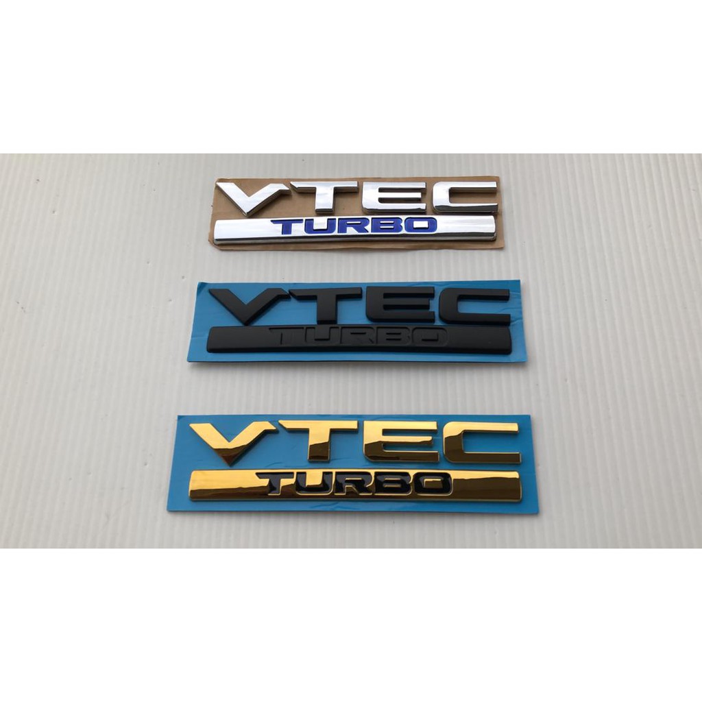 EMBLEM LOGO FOR HONDA VTEC TURBO CHROM/BLACK u0026 GOLD COLOUR 