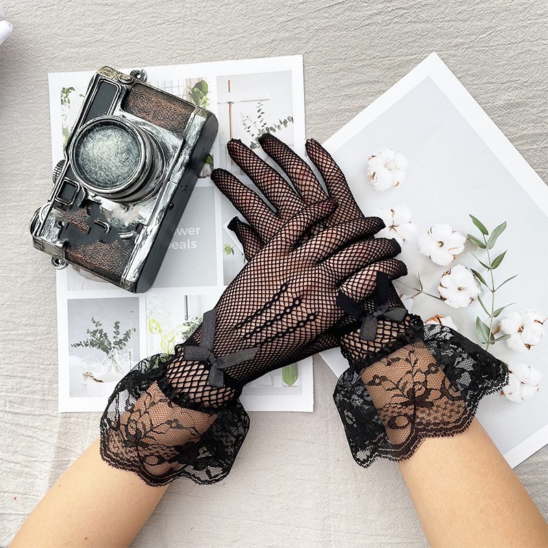 Party Wedding Finger Hollow-Out Lace Gloves Women Accessories Ritual Glove 