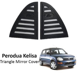 Perodua Viva Black Rear Side Window Triangle Mirror Cover 