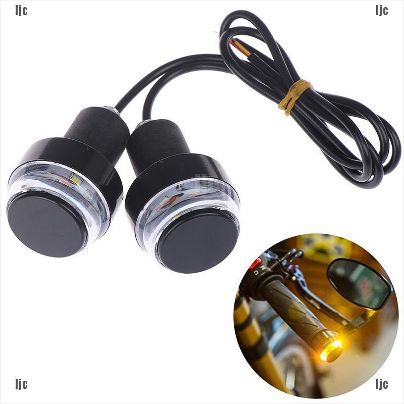 {ljc&fan}2Pcs Motorcycle Turn Signal LED Light Indicator Blinker Handle Bar End Light[my