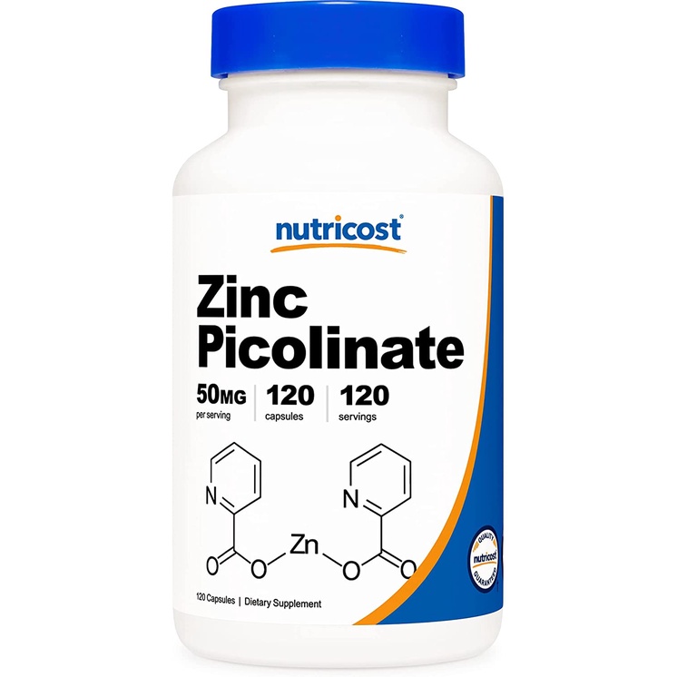 Nutricost Zinc Picolinate 50mg, 120 Vegetarian Capsules Gluten Free