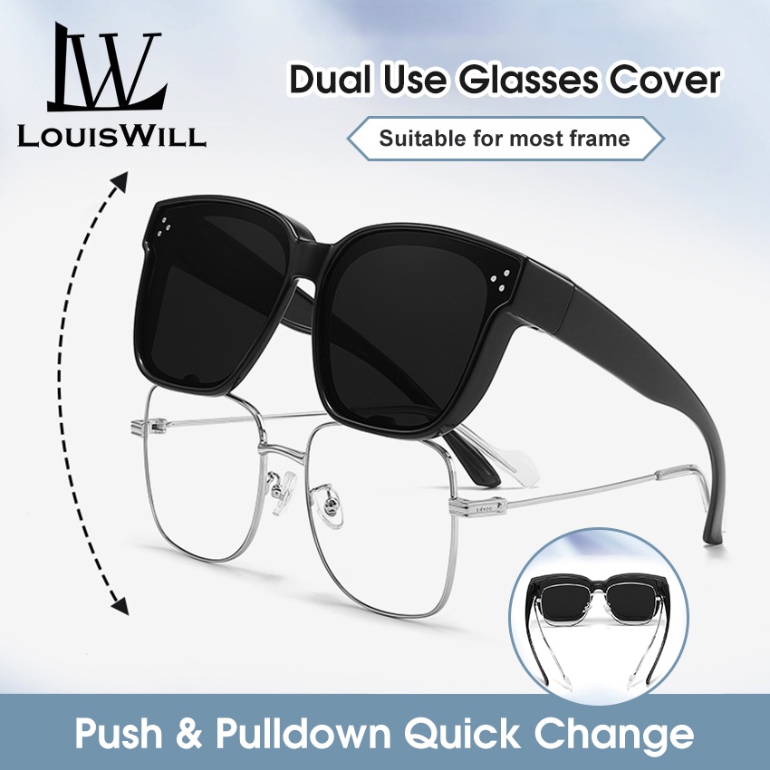LouisWill Sunglasses Myopia Glasses Cover TAC Polarized Sunglasse Men