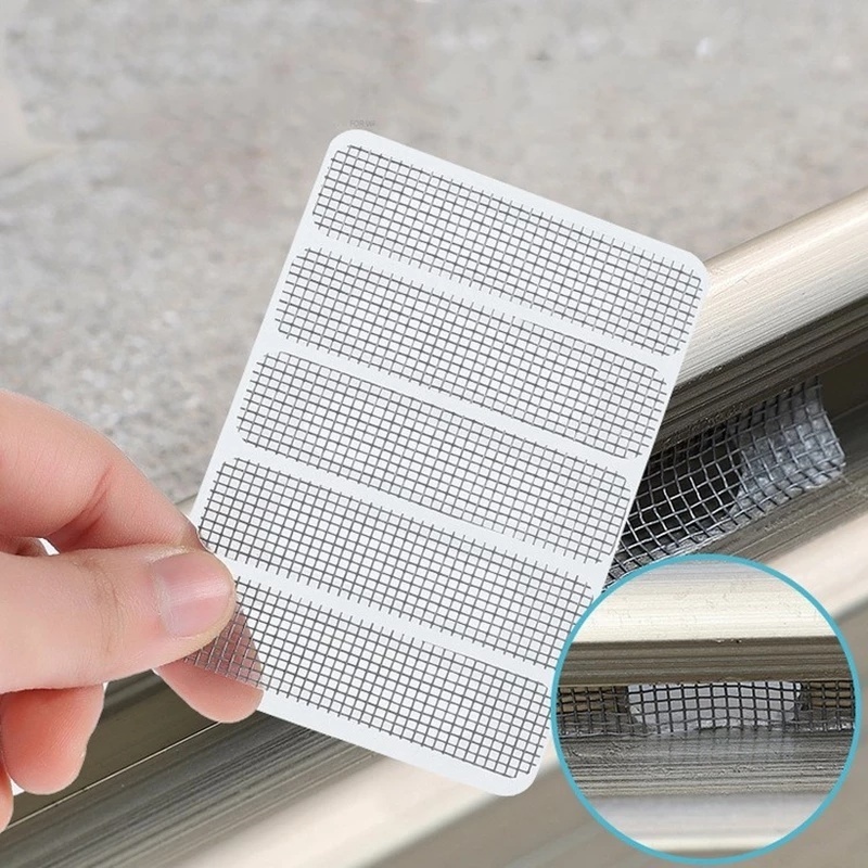 5PCS/Sheet Self-adhesive Screen Window Drainage Hole Anti-mosquito Sticker/Anti-insect Door Window Mosquito Screen Net Repair Tape/Window Repair Accessories