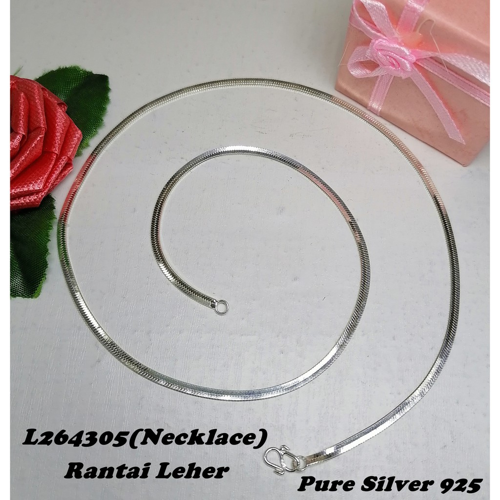 Genuine SILVER 925 Necklace (Rantai Leher)