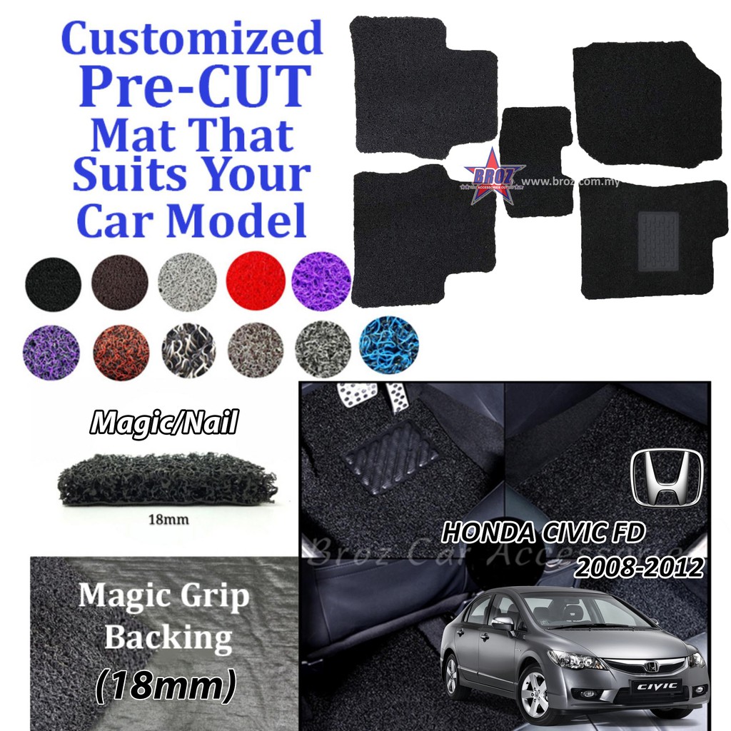 Honda Civic Fd 2008 2012 18mm Customized Pre Cut Carpet Car