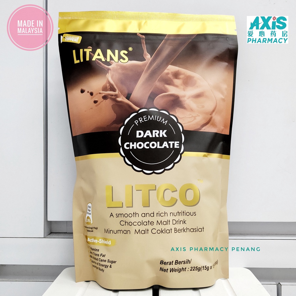 LITANS Premium Dark Chocolate Nutritious Malted Drink 15g x 15 Sachets