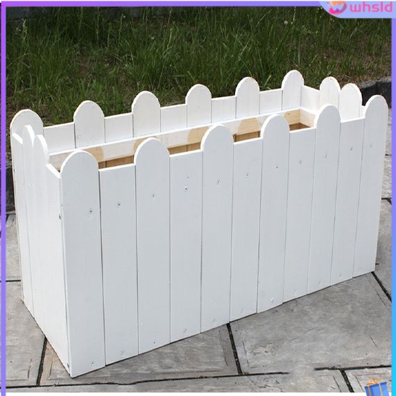 Antiseptic Wood White Solid Wood Flower Box Rectangular Flower Pot