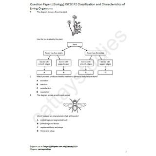 PDF Cambridge IGCSE Biology, Topical Past Papers, Paper 2 | Shopee Malaysia