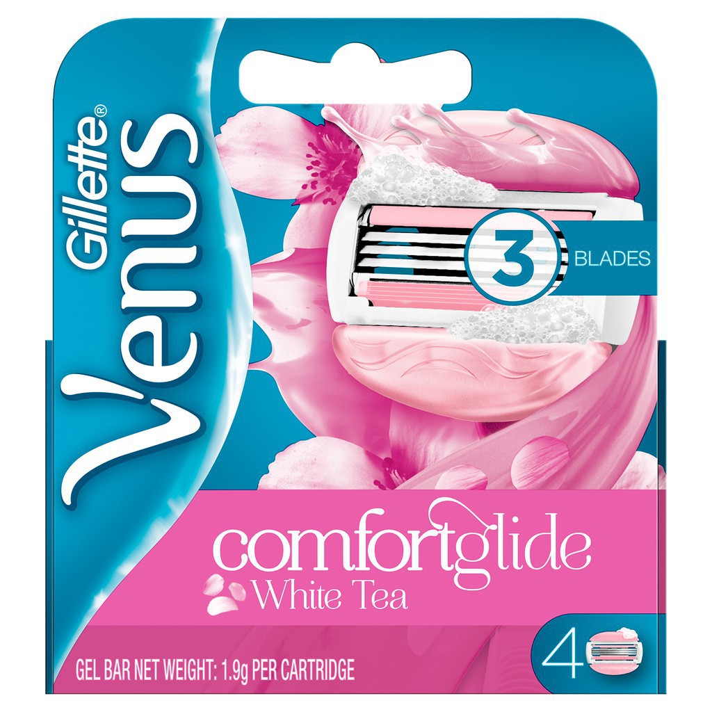 Gillette Venus Comfortglide White Tea Razor Cartridges 4 Pcs | Shopee ...