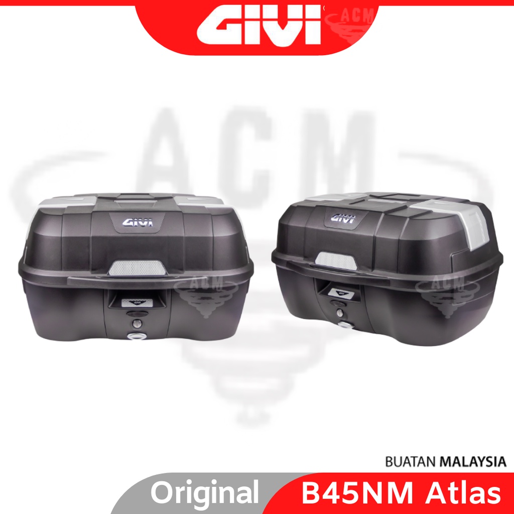 GIVI ATLAS MONOLOCK TOPCASE BLACK B45NM BOX / Givi Atlas B45 NM 45Litre ...