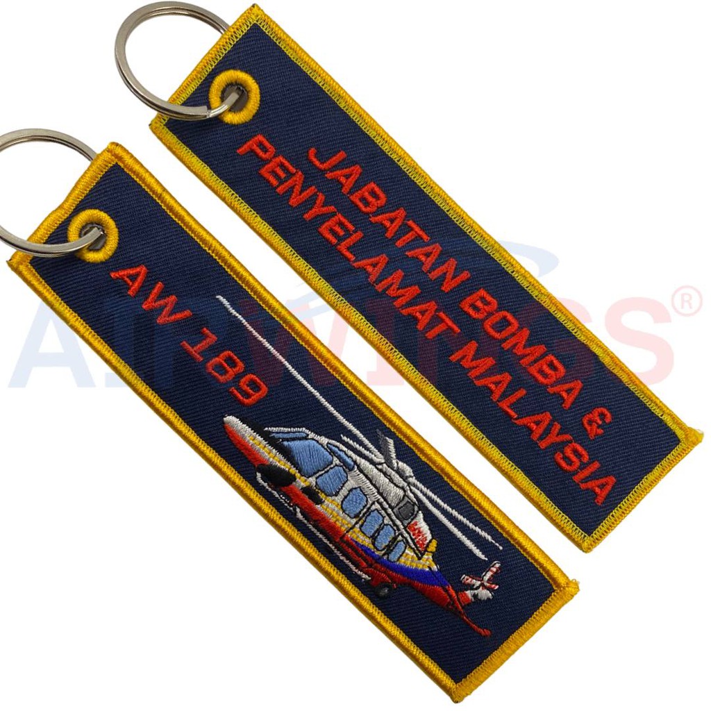 KEY TAG: B0MBA AIRWINGS AW189 [EMROIDERED]