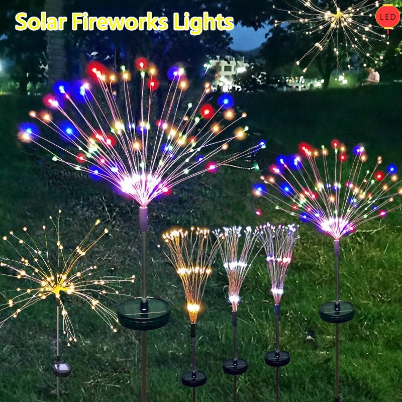Solar 150//120//90 LED Firework Lights Dandelion Fairy String Garden Outdoor
