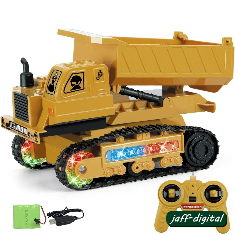 remote control excavator and dump truck