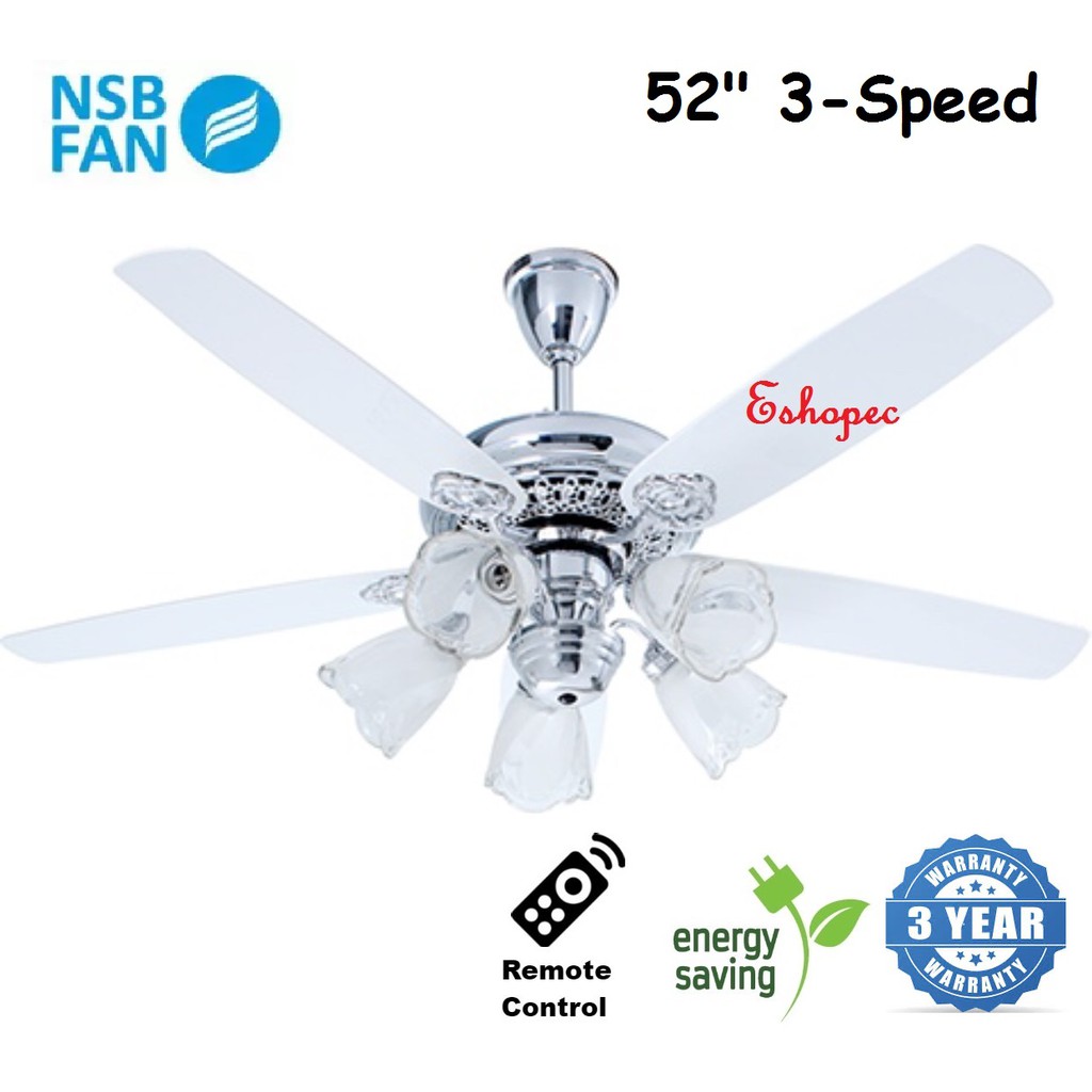 Nsb Aloha 5 Blades Ceiling Fan 52 Ch Wh Shopee Malaysia