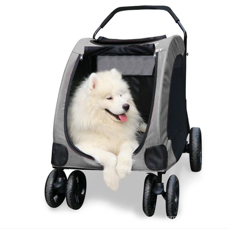 PetD8Pet Trolley Dog Stroller Pet Stroller Dog Four-Wheeled Cart Injured Dog Oversized Dogs and Cats Can Be Used for Tr