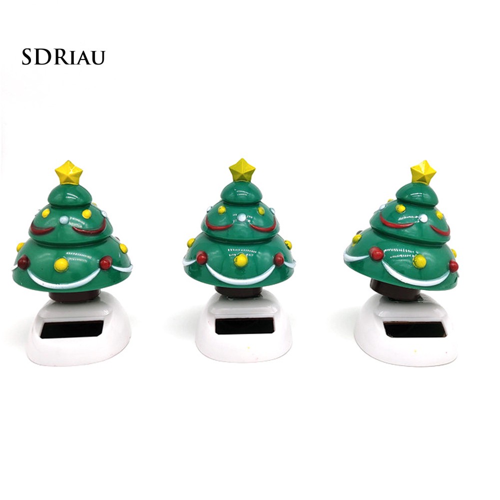 Ready Stock Lovely Mini Solar Swing Christmas Tree Xmas Car Interior Dashboard Decoration