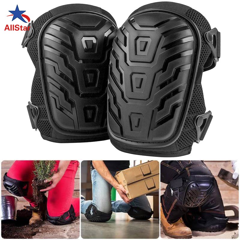 1Pair Adjustable Oxford Construction Knee Pads Leg Protector for Heavy Duty Work 